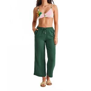 NEW EVERYDAY SUNDAY linen blend cover up pants in rain forest